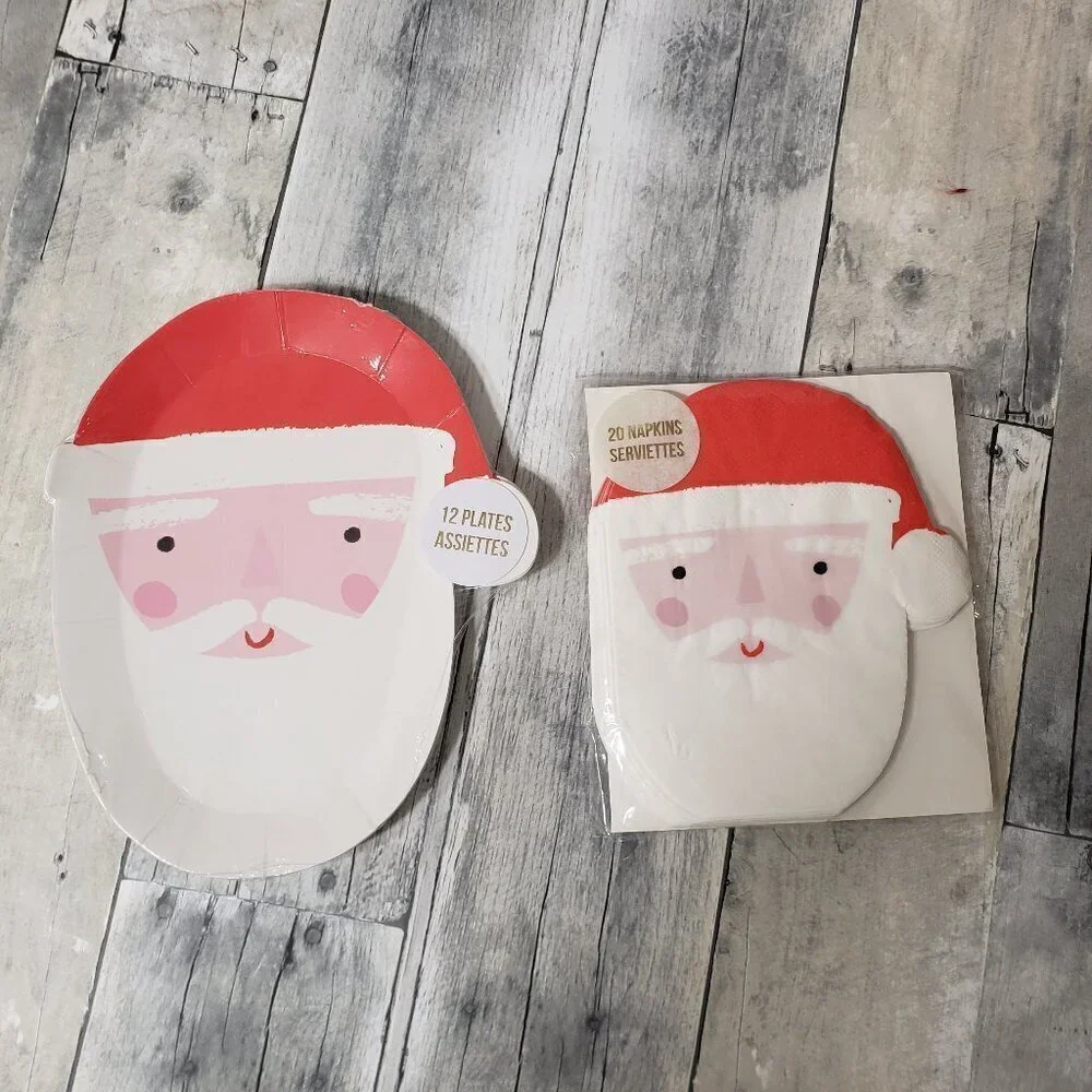 Meri Meri - Santa Paper Plates (12) & Napkins (20)